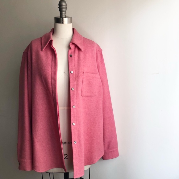 Vintage Jackets & Blazers - VINTAGE 1990'S WEEKEND X MAX MARA 100% WOOL MADE IN ITALY BARBIE PINK SHACKET